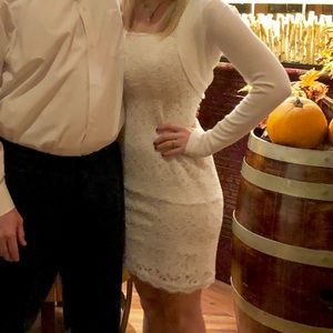 White Lace Adrianna Papell Dress